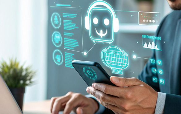 Customer support team working in a modern office