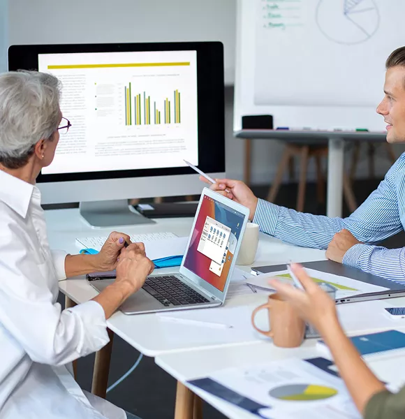 SaaS dashboard on a laptop