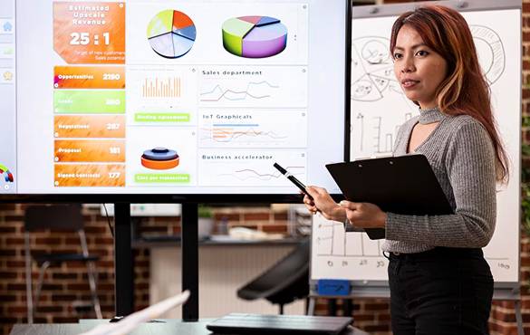 Digital marketing dashboard showing analytics and growth